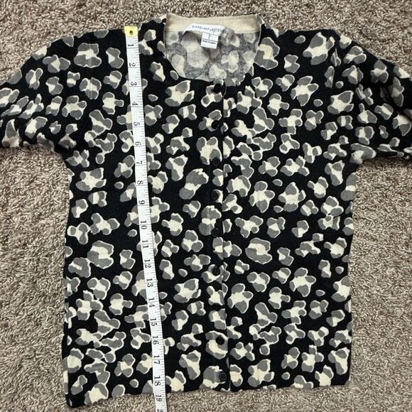 Diane Von Furstenberg Black and White Patterned Cardigan - Picture 4 of 7